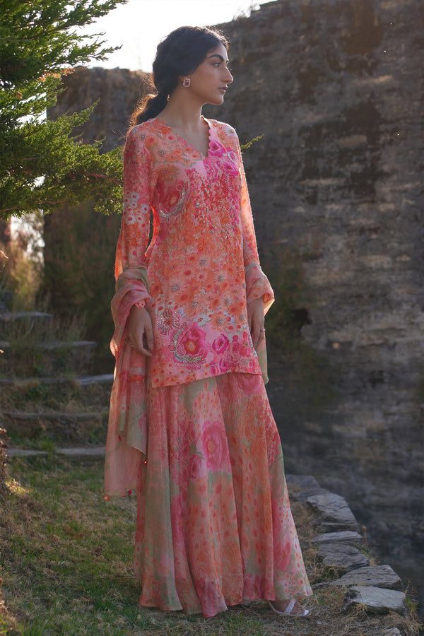 Smridhi Oberoi in Cone Flower Sharara Set