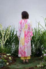 White Wildflower Angrakha Maxi with Pants