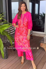 Mallika Singhania in Pink Wildflower Zar Kurta Set