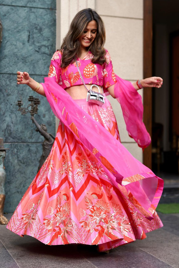 Mitali Wadhwa in Chevron Lehenga