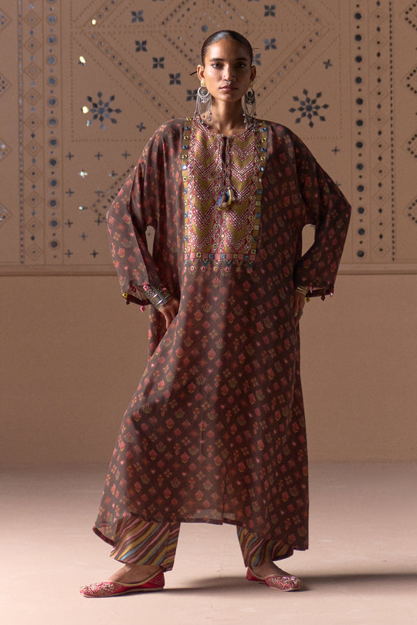 Mehrun Katha Crepe Tunic Set