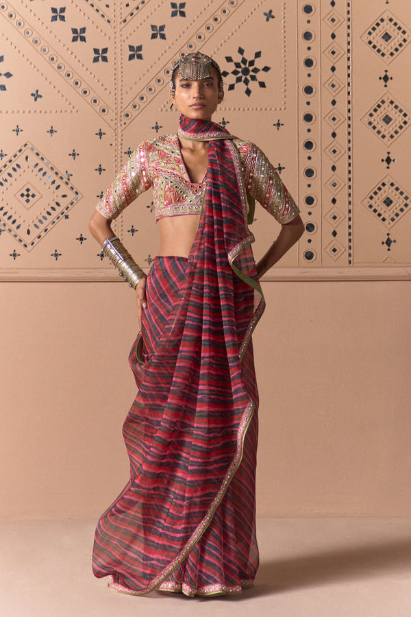 Gul Leher Saree