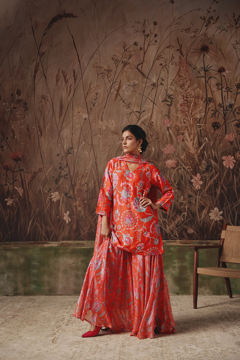 Fire Lily Sharara Set