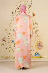 Jumana Abaya | Blush Floral Silk Blend Abaya