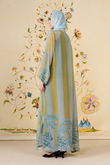 Lujaina Abaya | Powder Blue Silk Blend Abaya