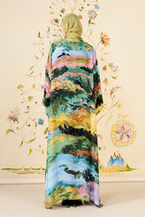 Rawan Abaya | Painterly Silk Blend Abaya