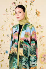 Rawan Abaya | Painterly Silk Blend Abaya