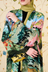Rawan Abaya | Painterly Silk Blend Abaya