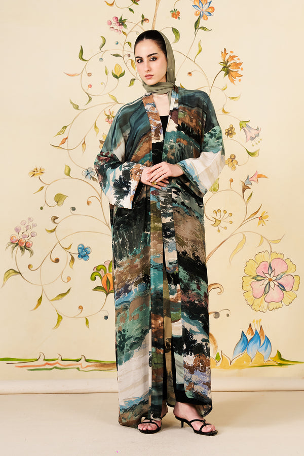 Maysara Abaya | Abstract Silk Blend Abaya