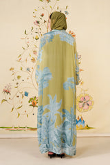 Riham Abaya | Olive Silk Blend Abaya