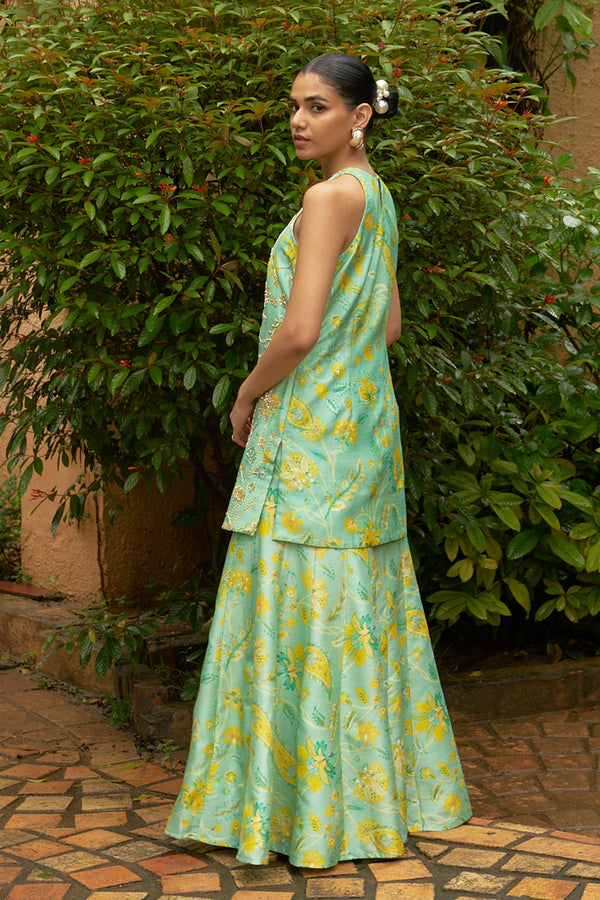 Azure Halter Neck Sharara - RTS