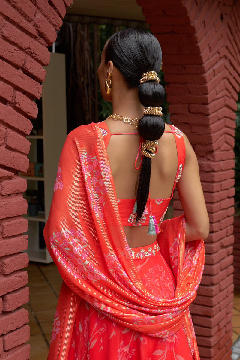 Coral Lehenga