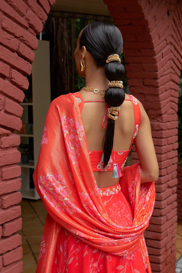 Coral Lehenga