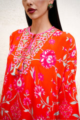 Maziyra Scarlet Floral Jalabiya – Archana Shah