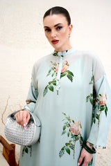 Tameera – Floral Jalabiya in Mist Green