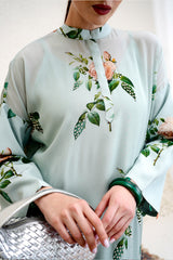 Tameera – Floral Jalabiya in Mist Green