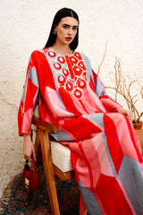 Bold red jalabiya for GCC occasions – Archana Shah