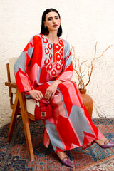 Bold red jalabiya for GCC occasions – Archana Shah