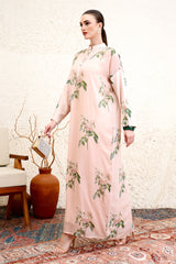 Mehyra blush botanical print jalabiya by Archana Shah