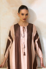 Silk-Cotton Embroidered Jalabiya - Archana Shah