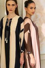 Silk-Cotton Embroidered Jalabiya - Archana Shah
