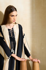 Ivory & Black Embroidered Jalabiya – Archana Shah