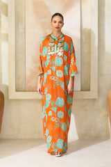 Salsabeel Floral Silk Jalabiya | Archana Shah