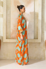 Salsabeel Floral Silk Jalabiya | Archana Shah
