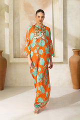 Salsabeel Floral Silk Jalabiya | Archana Shah