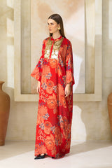 Zareen Silk Floral Jalabiya –  Archana Shah