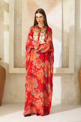 Zareen Silk Floral Jalabiya –  Archana Shah