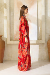 Zareen Silk Floral Jalabiya –  Archana Shah