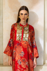 Zareen Silk Floral Jalabiya –  Archana Shah