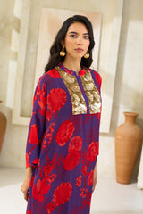 Naima Jalabiya – Red Floral Silk jalabiya | Archana Shah
