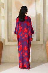 Naima Jalabiya – Red Floral Silk jalabiya | Archana Shah