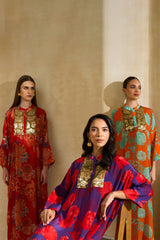 Naima Jalabiya – Red Floral Silk jalabiya | Archana Shah