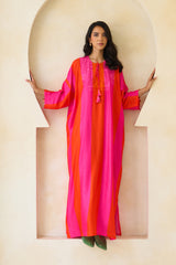 Rania Jalabiya – Silk Embroidered Dual-Tone Jalabiya by Archana Shah