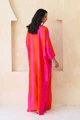Rania Jalabiya – Silk Embroidered Dual-Tone Jalabiya by Archana Shah