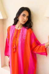 Rania Jalabiya – Silk Embroidered Dual-Tone Jalabiya by Archana Shah