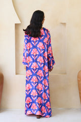 Reem Jalabiya – Cobalt Floral Velvet Jalabiya by Archana Shah