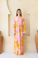 Soraya Jalabiya – Floral Silk Jalabiya for Women | Archana Shah