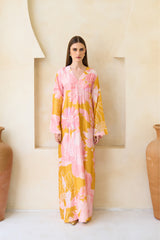 Soraya Jalabiya – Floral Silk Jalabiya for Women | Archana Shah