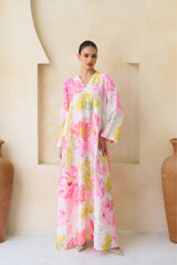 Lina Jalabiya – Silk Floral Jalabiya | Archana Shah