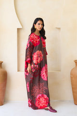 Jawhara Silk Jalabiya Set with Sheila | Archana Shah