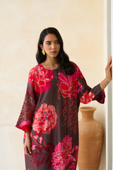 Jawhara Silk Jalabiya Set with Sheila | Archana Shah