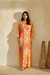 Raeha Jalabiya – Silk Floral Jalabiya | Archana Shah