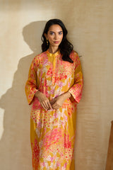 Raeha Jalabiya – Silk Floral Jalabiya | Archana Shah