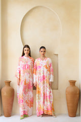 Ranya Jalabiya – Ivory Silk Floral Jalabiya by Archana Shah