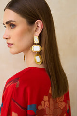 Red Floral Silk Jalabiya by Archana Shah