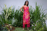 Pink Wildflower Sleeveless Kurta Set
